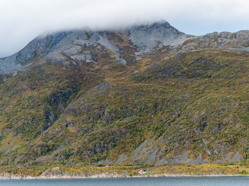 Landschaft beim Einlaufen Tromsö